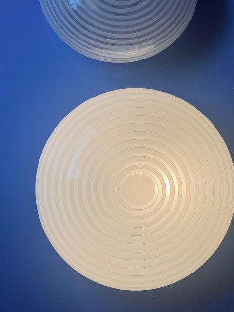 Vintage Murano white swirl ceiling/wall lamp (D30)