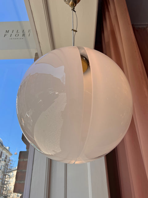 Vintage Murano white/transparent ceiling lamp (D40)