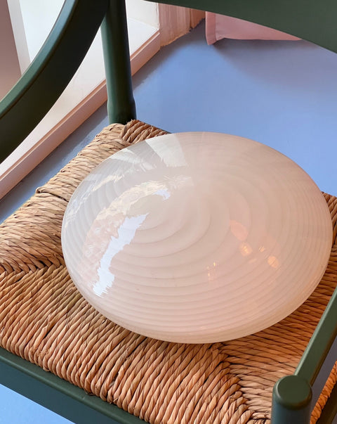 Vintage Murano white swirl ceiling/wall lamp (D34)