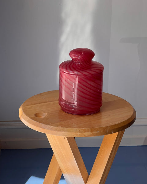 Vintage pink swirl Murano bonbonniere