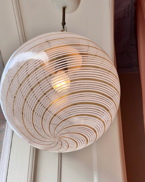 Vintage Murano golden/transparent ceiling lamp (D35)