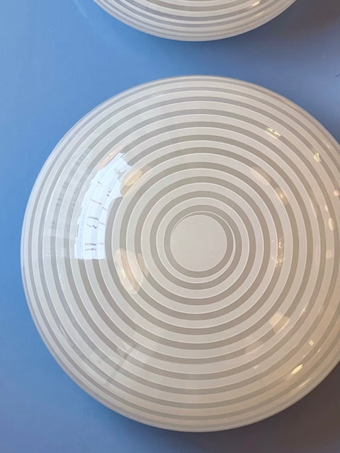 Vintage Murano white swirl ceiling/wall lamp (D30)