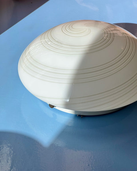 Vintage Murano grey/white spiral ceiling/wall lamp (D32)