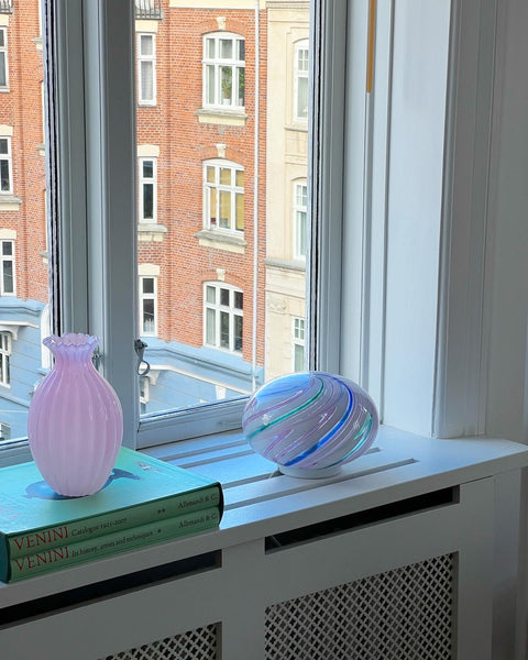 Vintage opal pink Murano vase