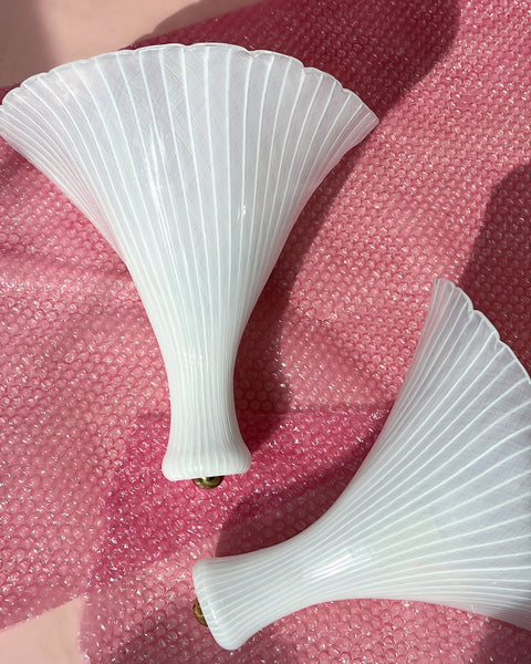 Vintage Murano large shell wall lamp