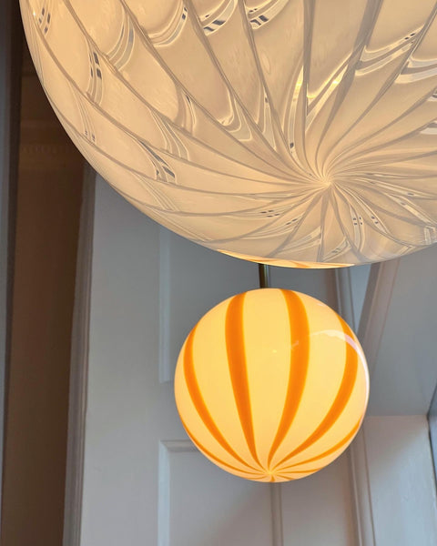 Vintage Murano white/transparent ceiling lamp (D40)