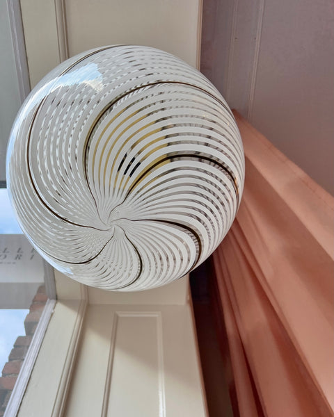 Vintage Murano white/brown/transparent ceiling lamp (D35)