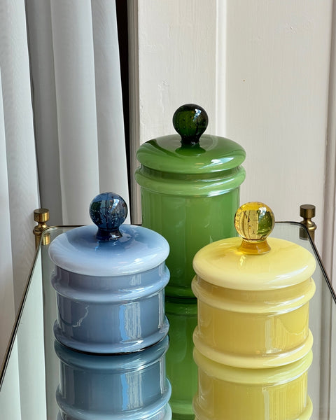 Vintage green Murano bonbonniere