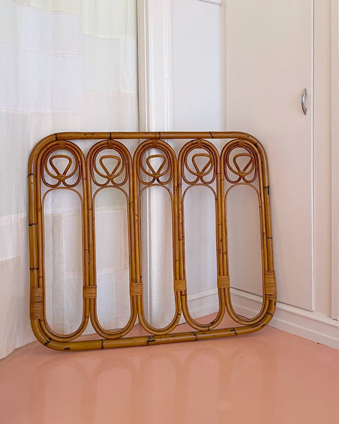 Vintage rattan coat rack