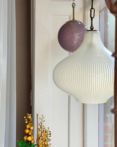 Vintage Massimo Vignelli white ceiling lamp