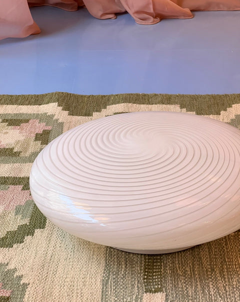 Large vintage Murano white swirl ceiling/wall lamp