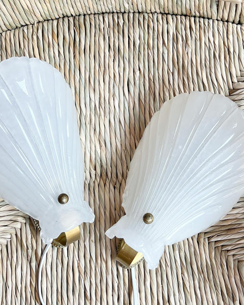 Vintage Murano shell wall lamp