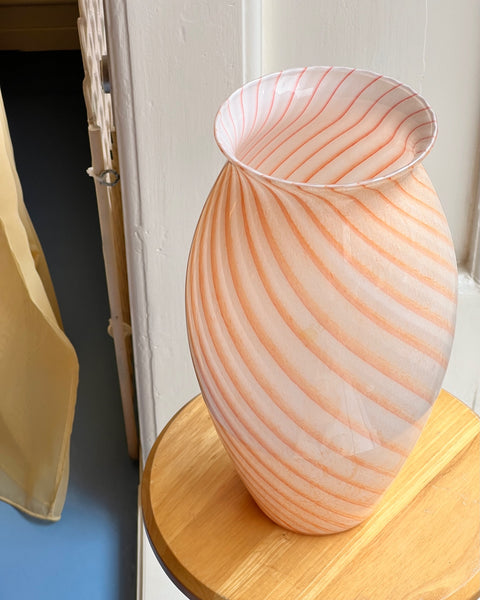 Vintage orange swirl Murano vase