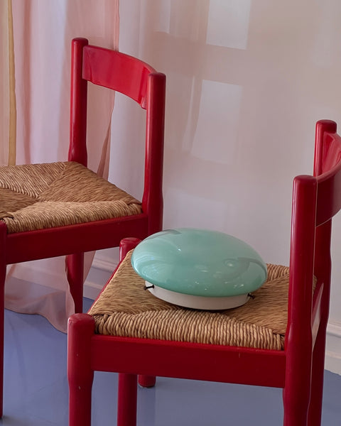 Vintage Murano opal turquoise ceiling/wall lamp (D25)