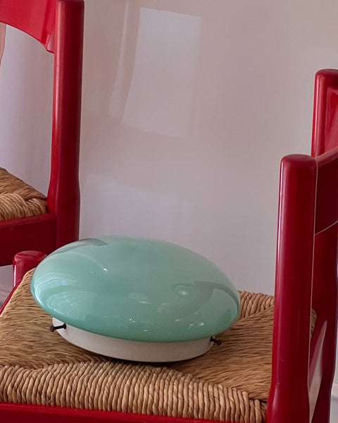 Vintage Murano opal turquoise ceiling/wall lamp (D25) (1 available)