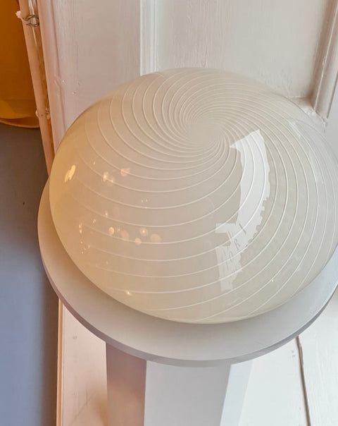 Vintage Murano cream swirl ceiling/wall lamp (D30)