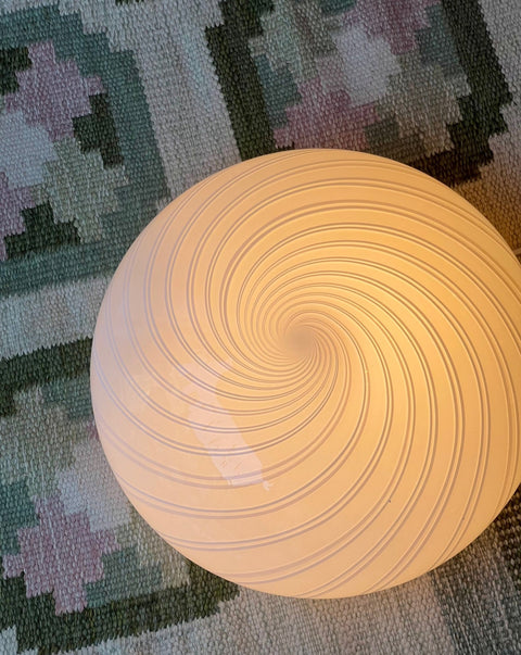 Vintage Murano creme/white swirl ceiling/wall lamp (D38)
