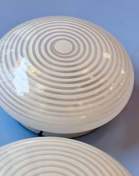 Vintage Murano white swirl ceiling/wall lamp (D25)