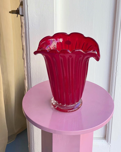 Vintage red Murano vase