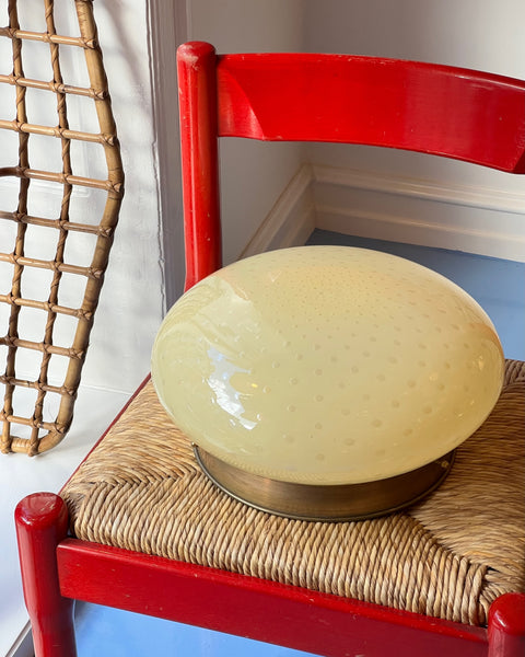 Vintage Murano yellow dottet ceiling/wall lamp (D35)