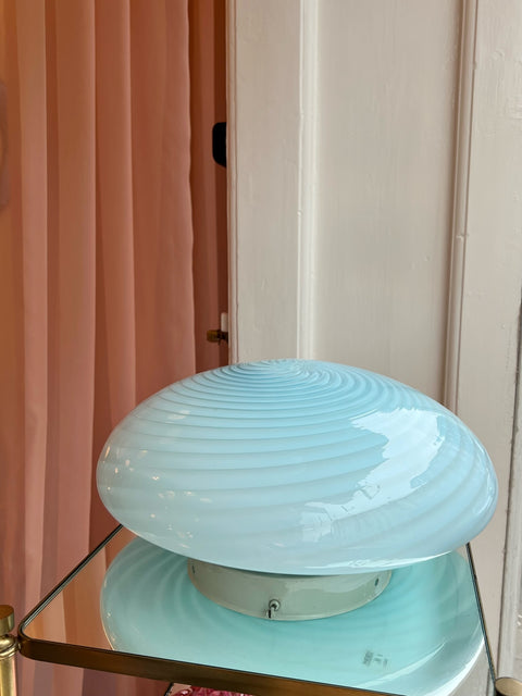 Vintage Murano blue swirl ceiling/wall lamp