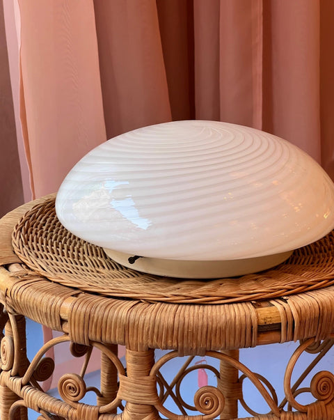 Vintage Murano white swirl ceiling/wall lamp