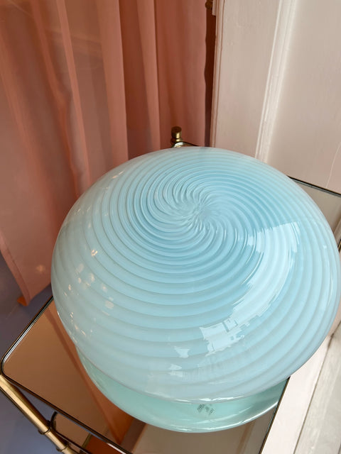 Vintage Murano blue swirl ceiling/wall lamp