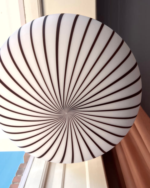 Vintage Murano vertical striped pattern oval ceiling lamp (D45)