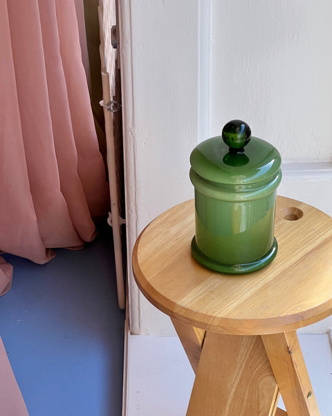 Vintage green Murano bonbonniere