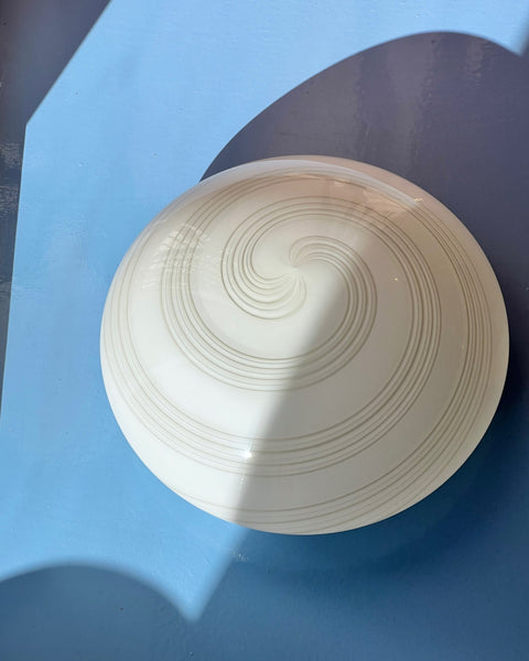 Vintage Murano grey/white spiral ceiling/wall lamp (D32)