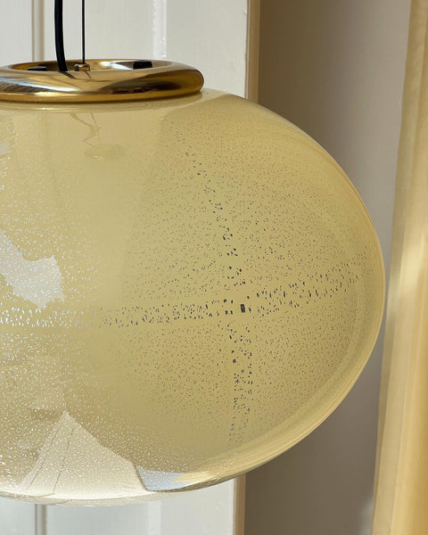 Vintage yellow/silver Murano ceiling lamp