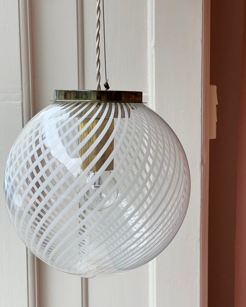 Vintage Murano white/transparent ceiling lamps (D25)