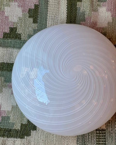 Vintage Murano creme/white swirl ceiling/wall lamp (D38)