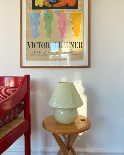 Mushroom table lamp - Pistachio swirl