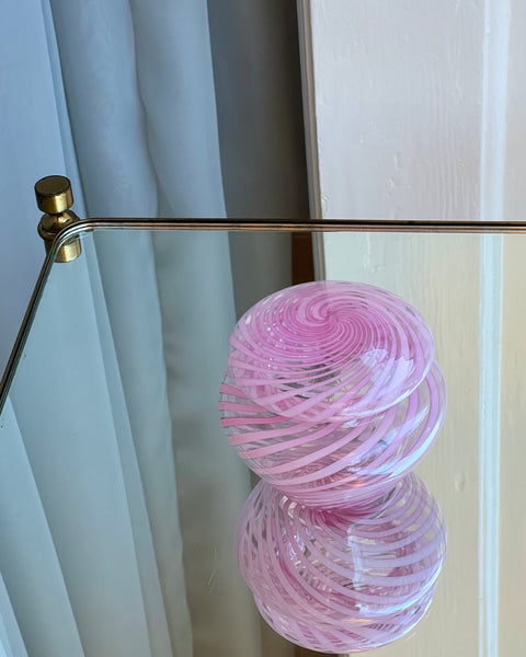 Vintage pink swirl Murano bonbonniere