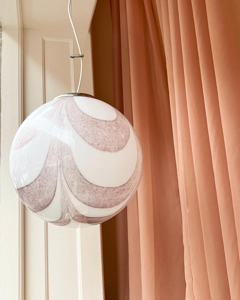 Vintage Murano purple/white ceiling lamp (D40)