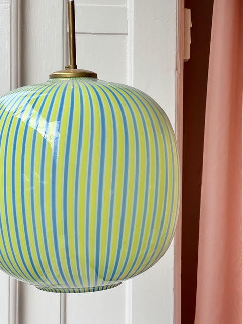 Vintage Massimo Vignelli lime / blue ceiling lamp