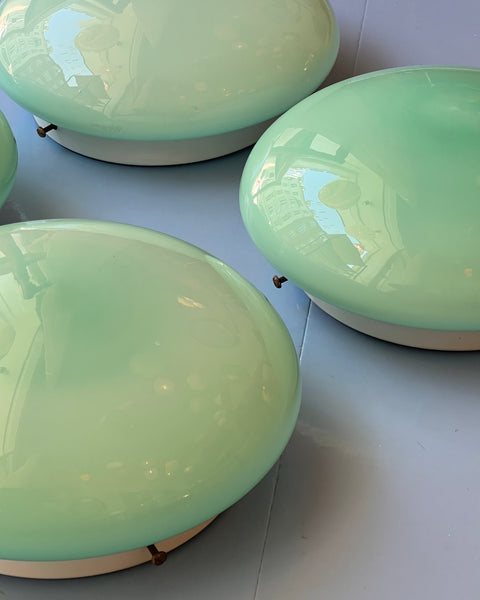 Vintage Murano opal turquoise ceiling/wall lamp (D25)