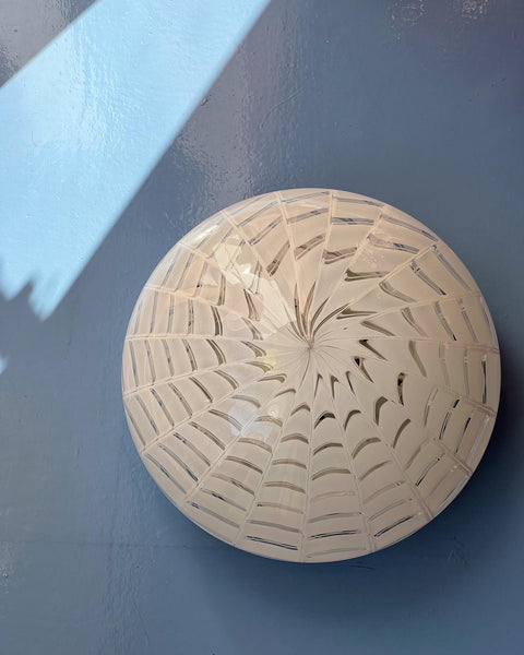 Vintage Murano white pattern ceiling/wall lamp