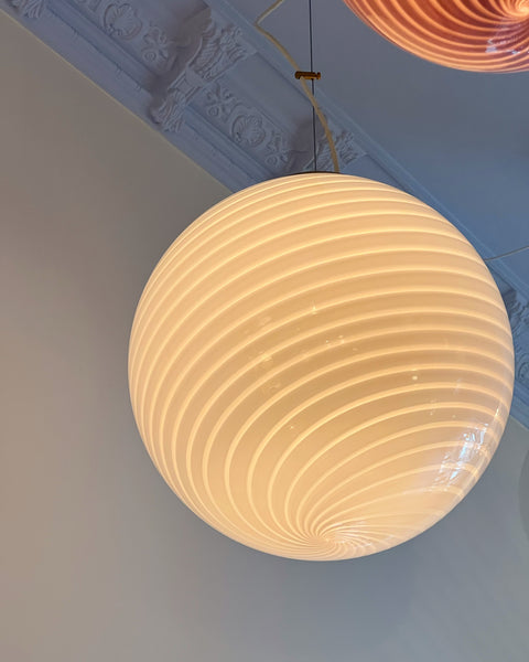 Vintage Murano light pink swirl ceiling lamp
