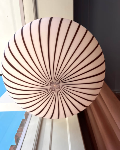 Vintage Murano vertical striped pattern oval ceiling lamp (D45)