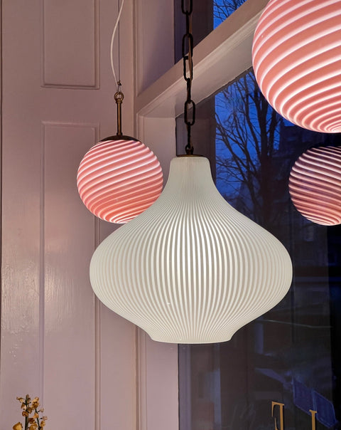 Vintage Massimo Vignelli white ceiling lamp