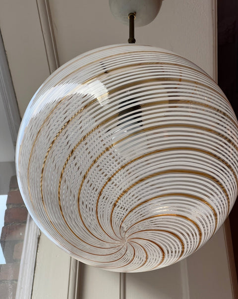 Vintage Murano golden/transparent ceiling lamp (D35)