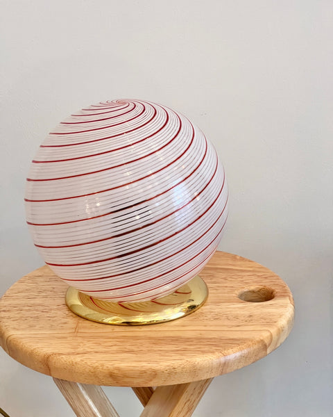Vintage red/white Murano table lamp