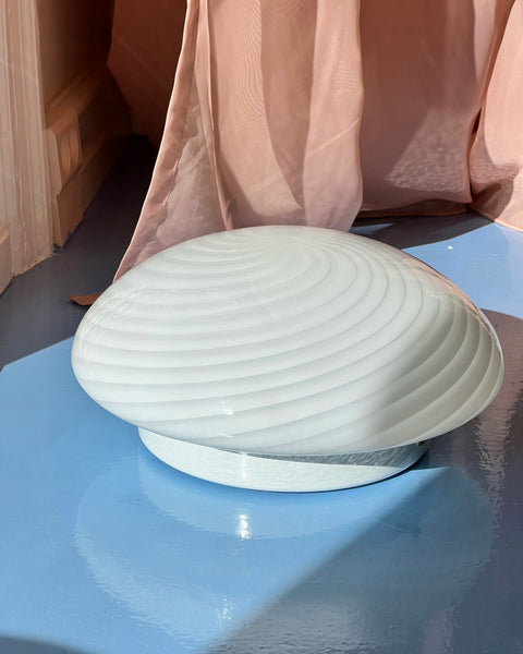 Vintage Murano white swirl ceiling/wall lamp (D28)