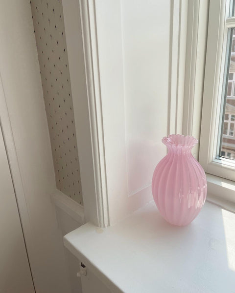 Vintage opal pink Murano vase