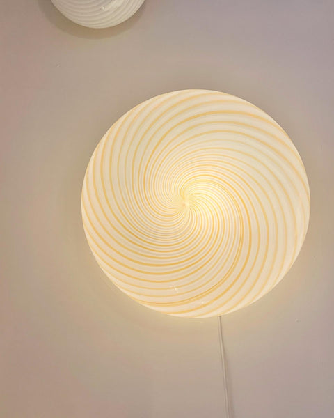 Vintage Murano cream/caramel swirl ceiling/wall lamp