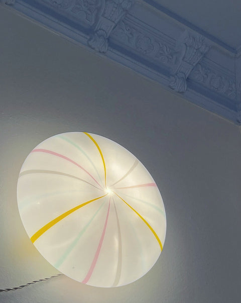 Vintage large Murano multi-colored ceiling/wall lamp (D50)