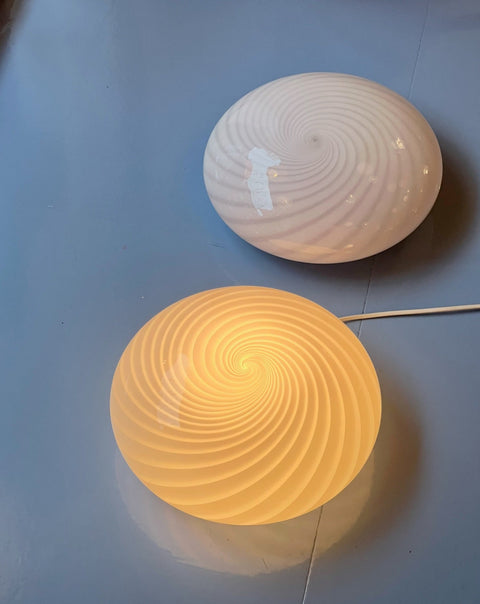 Vintage Murano light pink swirl ceiling/wall lamp (D28)