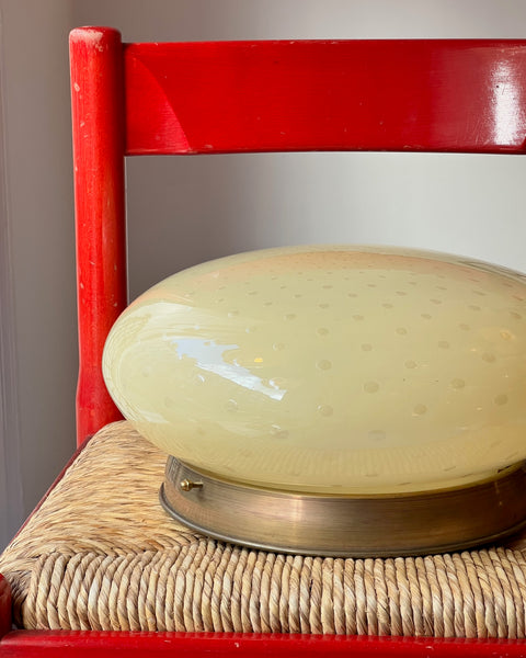 Vintage Murano yellow dottet ceiling/wall lamp (D35)